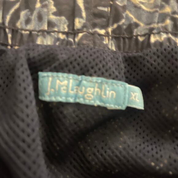 J. McLaughlin Swim Trunks Mens XL Navy Paisley Floral Swimming Board Shorts - Picture 3 of 8